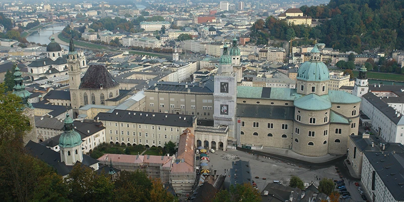 Old town of Salzburg with the Hohensalzburg Fortress on the hill