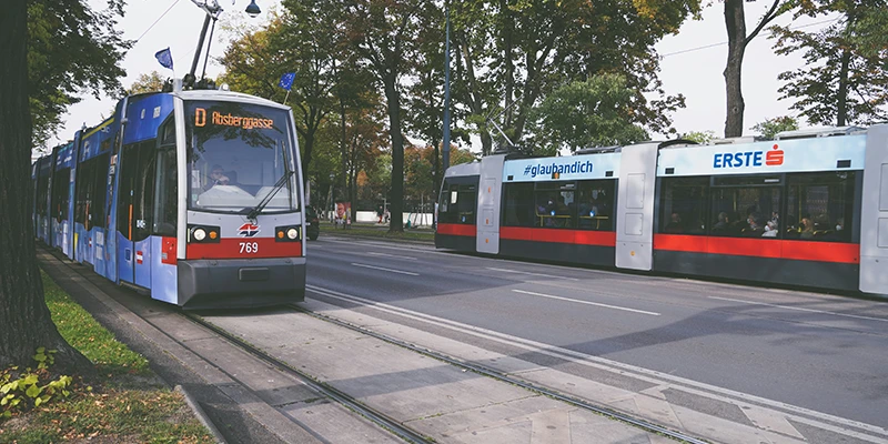Vienna tram on the Ringstrasse