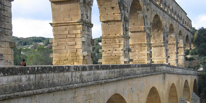 Pont du Gard with added road bridge