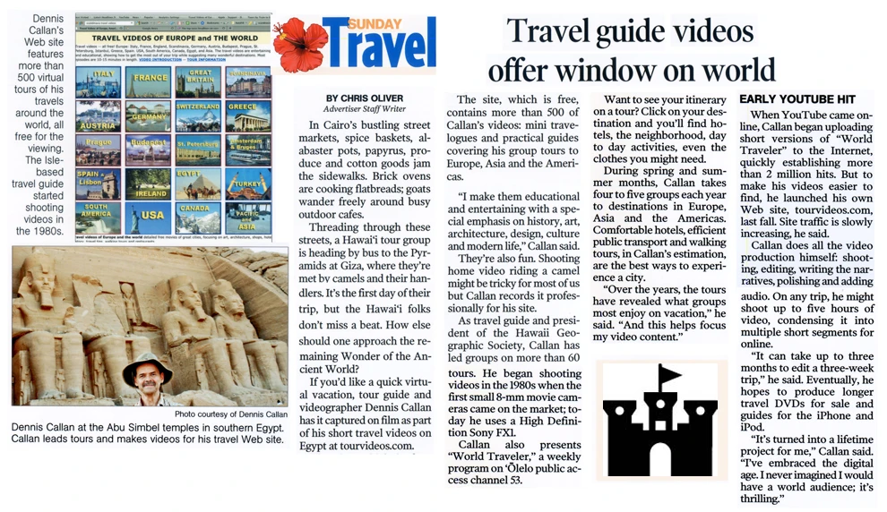 Article about Dennis and his travel expertise