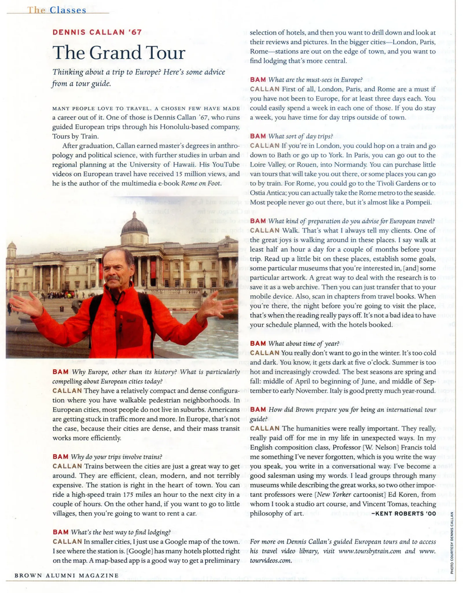Brown University interview with Dennis Callan