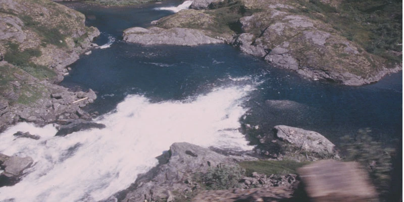 Flam railway waterfall