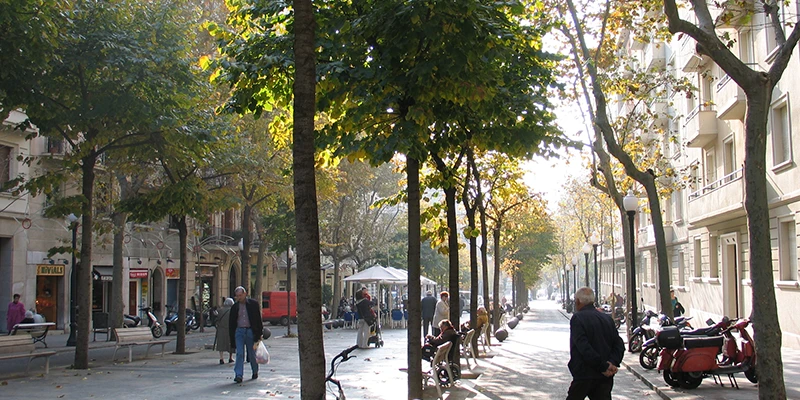Barcelona street view on the way to Sagrada Família