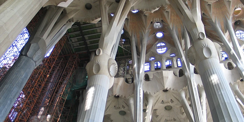 Intricate sculptural facade of Sagrada Família