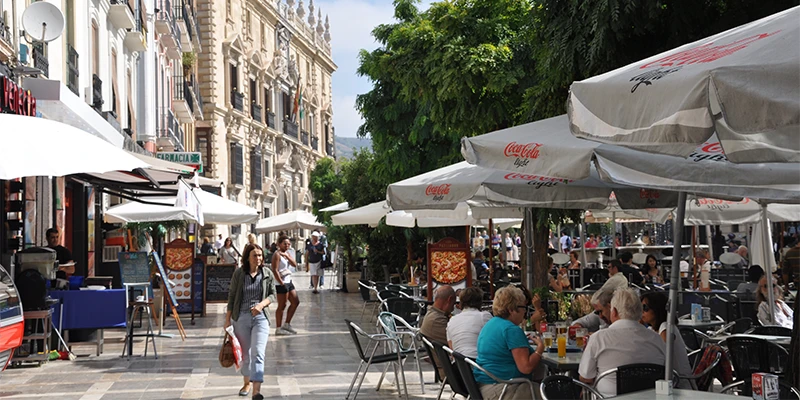 Free tapas served with drinks at a Granada bar