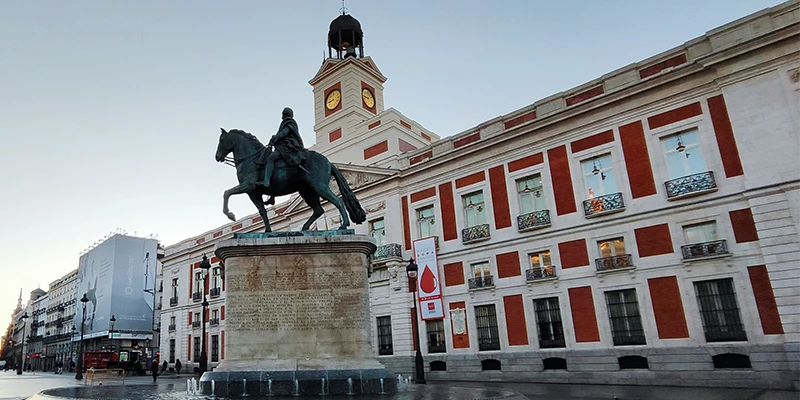 The 18th-century Real Casa de Correos with its famous clock tower
