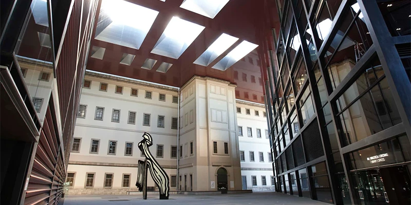 Airy courtyards, glass elevators, and rotating displays create a dynamic experience