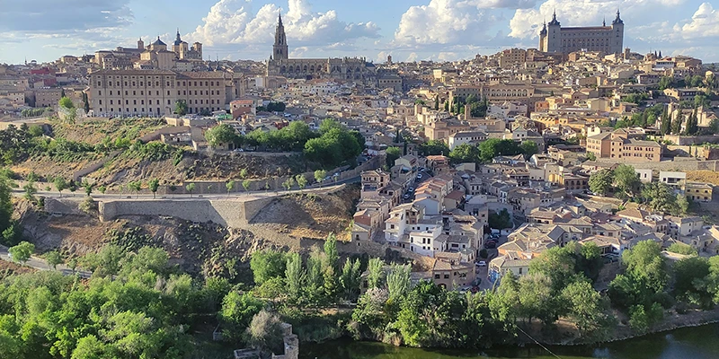 Buildings in Toledo showing architectural evidence of all three faiths in close proximity
