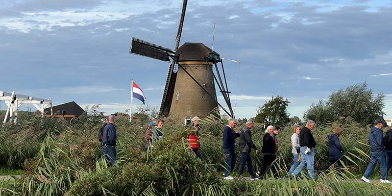 Kinderdijk windmills across the polder