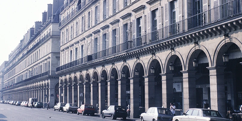 The arcade of the Rue de Rivoli, Paris